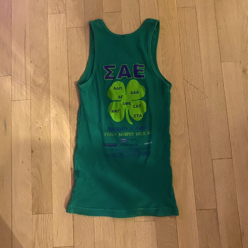 American Apparel Green St. Patrick’s Day SAE (Sigma Alpha Epsilon) Frat Tank Top